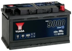 Yuasa AGM YBX9115 12V 80Ah 800A Start Stopp Plus BilBatteri